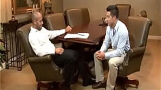 Gays Hunter and Leo have wild sex at work only on Suite703 porn video